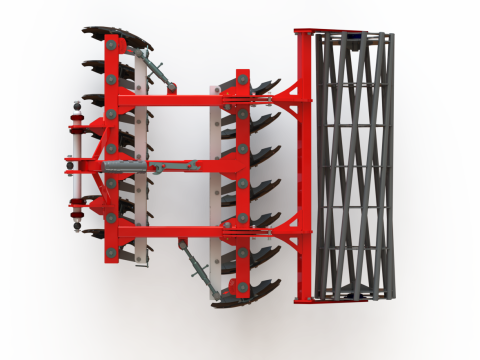 WG 0007 - grade de disco pesada montada 2m Modelo 3D