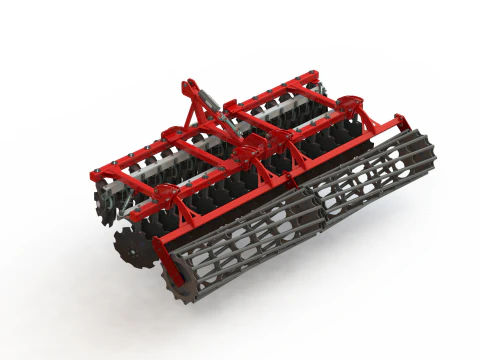 WG 0007 - Complete range of 4 mounted heavy disc harrow 3D Model