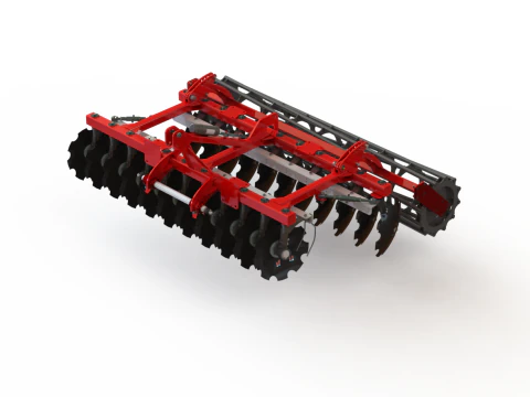 WG 0007 - Complete range of 4 mounted heavy disc harrow 3D Model