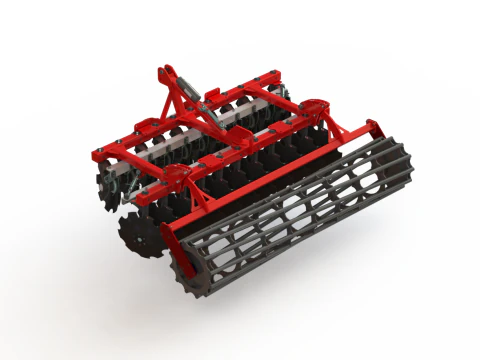 WG 0007 - Complete range of 4 mounted heavy disc harrow 3D Model