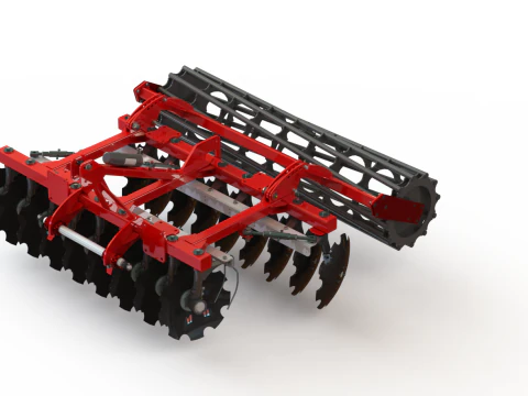 WG 0007 - Complete range of 4 mounted heavy disc harrow 3D Model