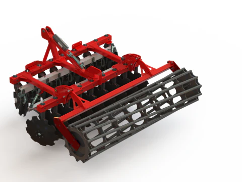 WG 0007 - Complete range of 4 mounted heavy disc harrow 3D Model