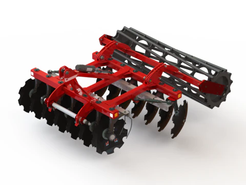 WG 0007 - Complete range of 4 mounted heavy disc harrow 3D Model