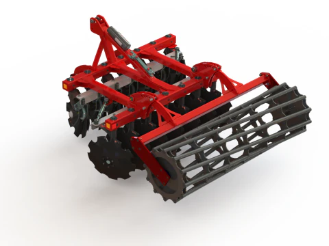 WG 0007 - Complete range of 4 mounted heavy disc harrow 3D Model