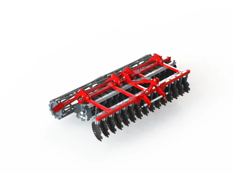 WG 0007 - Complete range of 4 mounted heavy disc harrow 3D Model