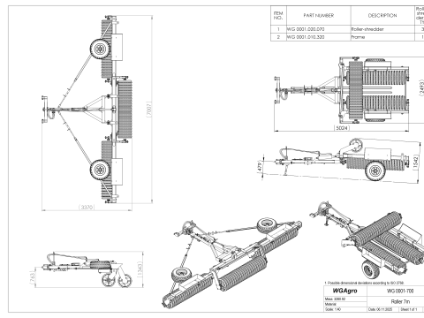 WG 0001 - Gamma completa di 3 rulli multiuso semiportati Modello 3D