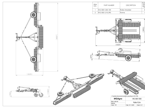 WG 0001 - Gamma completa di 3 rulli multiuso semiportati Modello 3D