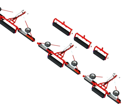 WG 0001 - Complete range of 3 semi-mounted multipurpose roller 3D Model