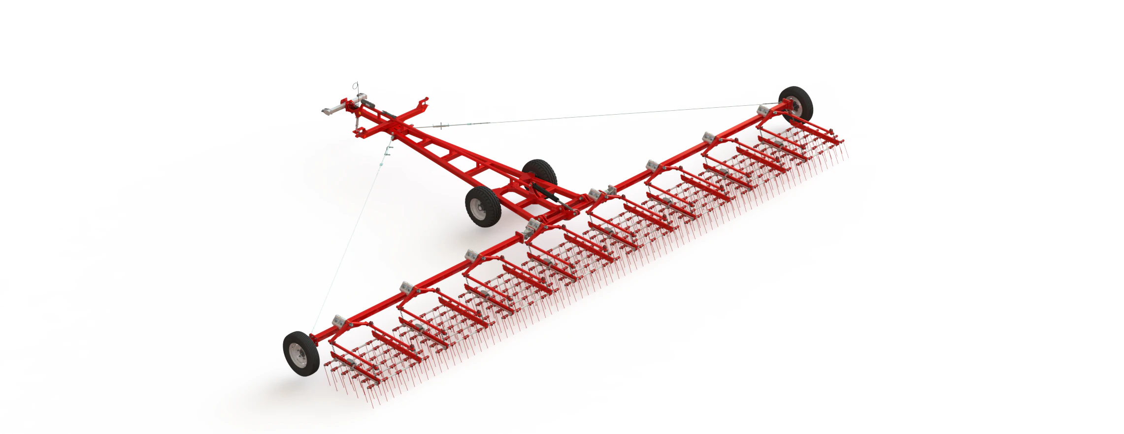 WG 0009 - Semi-mounted flex harrow 12m 3D Model .c4d .max .obj .3ds .fbx .stl .blend