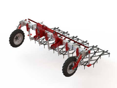 WG 0012 - Gamma completa di erpici portati a 5 denti pesanti Modello 3D