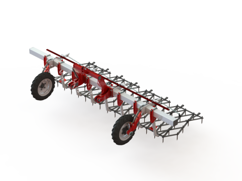 WG 0012 - Gamma completa di erpici portati a 5 denti pesanti Modello 3D