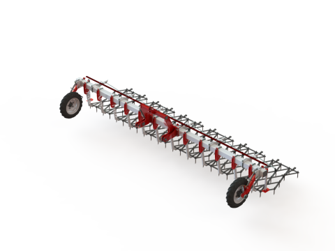 WG 0012 - Gamma completa di erpici portati a 5 denti pesanti Modello 3D