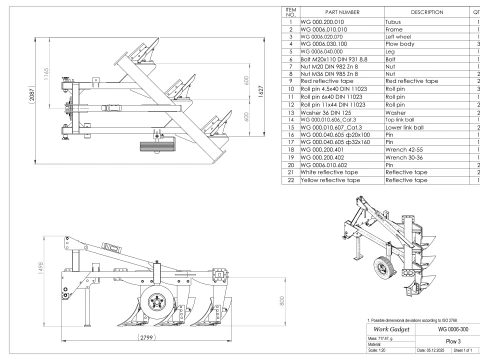 WG 0006 - Complete range of 3 high speed combination plow 3D Model