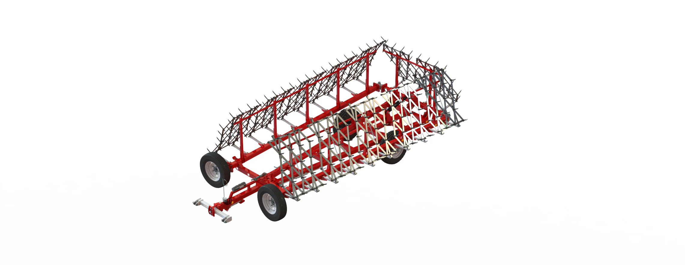 WG 0012 - Complete range of 4 semi-mounted heavy toothed harrows 3D Model .c4d .max .obj .3ds .fbx .stl .blend 