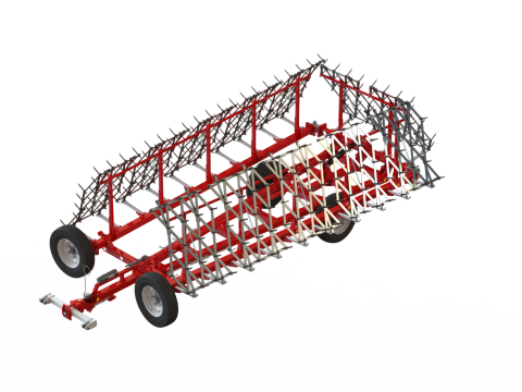 WG 0012 - Complete range of 4 semi-mounted heavy toothed harrows 3D Model