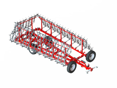 WG 0012 - Complete range of 4 semi-mounted heavy toothed harrows 3D Model