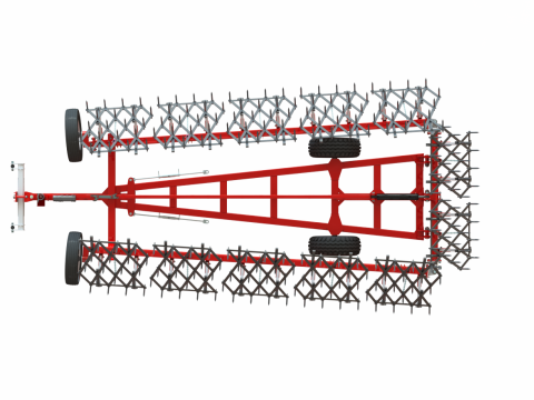 WG 0012 - Kompletny asortyment 4 ciężkich bron zębatych p&oacute;łzawieszanych Model 3D