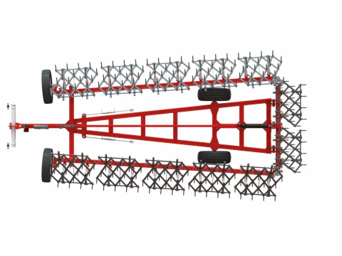 WG 0012 - Complete range of 4 semi-mounted heavy toothed harrows 3D Model
