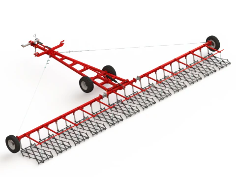 WG 0012 - Complete range of 4 semi-mounted heavy toothed harrows 3D Model