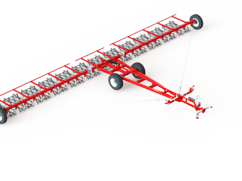WG 0012 - Kompletny asortyment 4 ciężkich bron zębatych p&oacute;łzawieszanych Model 3D
