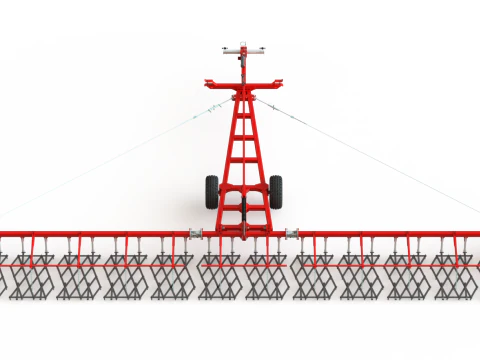 WG 0012 - Complete range of 4 semi-mounted heavy toothed harrows 3D Model