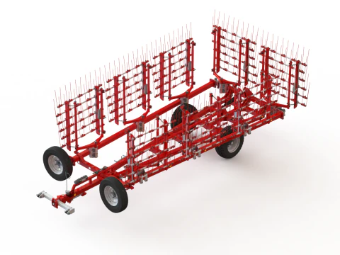 WG 0009 - Complete range of 3 semi-mounted flexible tine harrow 3D Model