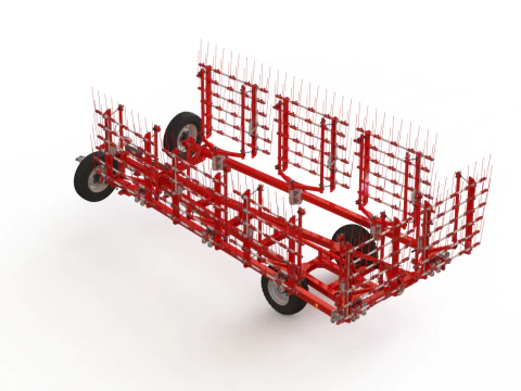 WG 0009 - Complete range of 3 semi-mounted flexible tine harrow 3D Model