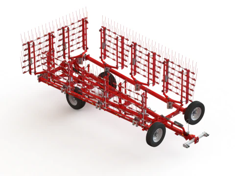 WG 0009 - Complete range of 3 semi-mounted flexible tine harrow 3D Model
