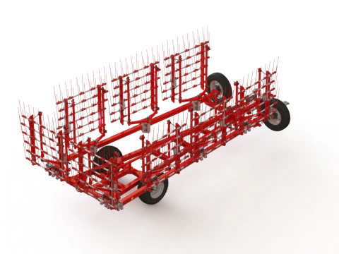WG 0009 - Complete range of 3 semi-mounted flexible tine harrow 3D Model