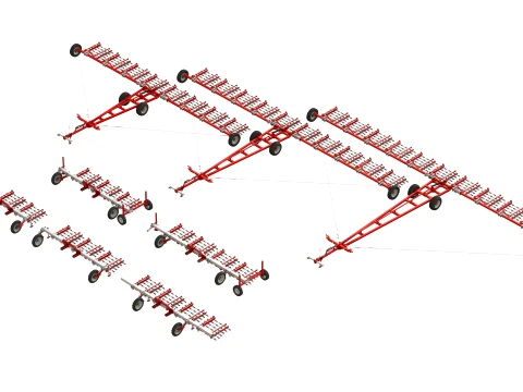WG 0009 - 3 adet yarı monteli esnek tırmıktan oluşan eksiksiz &uuml;r&uuml;n yelpazesi 3D Model