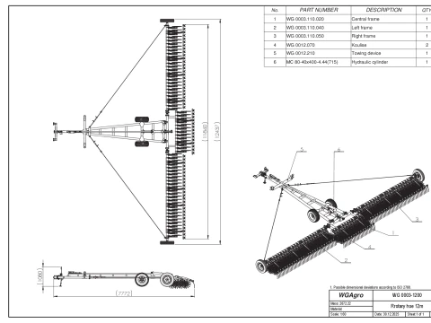 WG 0003 - Gamma completa di 3 erpici rotanti semiportati Modello 3D