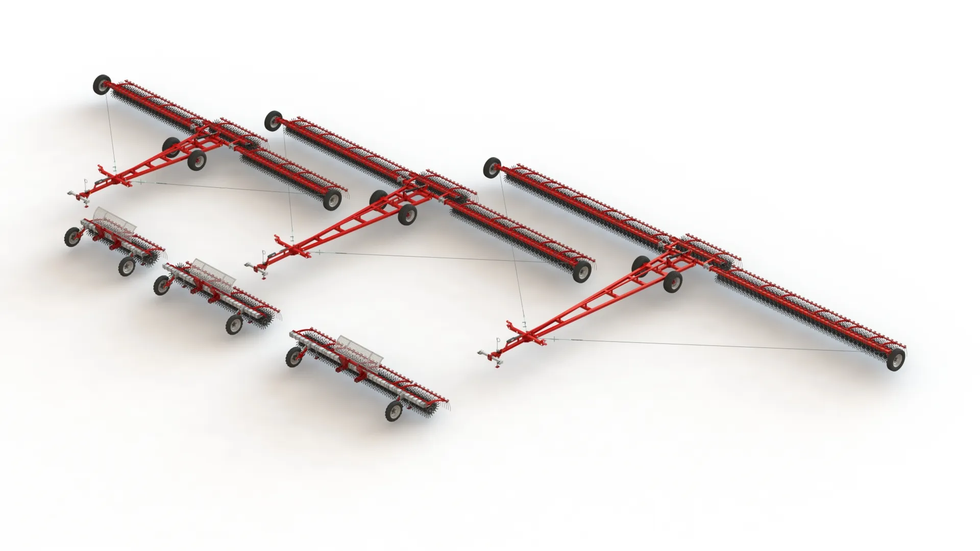 WG 0003 - Complete range of 3 semi-mounted rotary harrow 3D Model .c4d .max .obj .3ds .fbx .stl .blend 