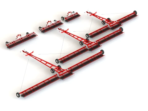 WG 0003 - Complete range of 3 semi-mounted rotary harrow 3D Model