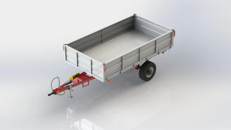 WG 0019 - स्प्रिंग्स के साथ वन-एक्सल ट्रेलर 3D मॉडल .c4d .max .obj .3ds .fbx .stl .blend 