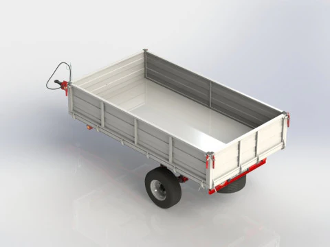 WG 0019 - स्प्रिंग्स के साथ वन-एक्सल ट्रेलर 3D मॉडल