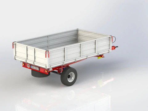 WG 0019 - स्प्रिंग्स के साथ वन-एक्सल ट्रेलर 3D मॉडल