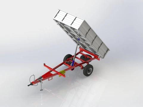 WG 0019 - स्प्रिंग्स के साथ वन-एक्सल ट्रेलर 3D मॉडल