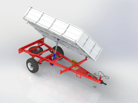 WG 0019 - स्प्रिंग्स के साथ वन-एक्सल ट्रेलर 3D मॉडल