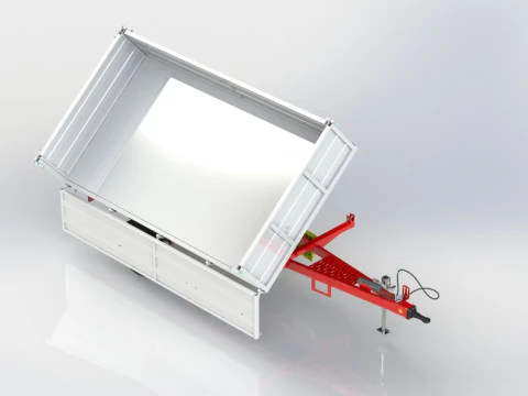 WG 0019 - स्प्रिंग्स के साथ वन-एक्सल ट्रेलर 3D मॉडल