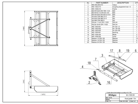 WG 1036 - Livellatrice stradale portata Modello 3D