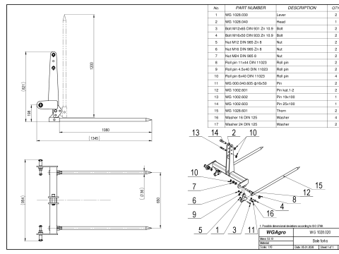 WG 1028 - Bale forks 3D Model
