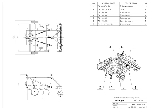 WG 1001 - Field Cultivator 3D Model