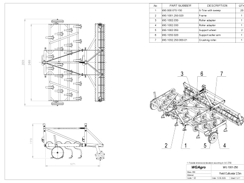 WG 1001 - Field Cultivator 3D Model