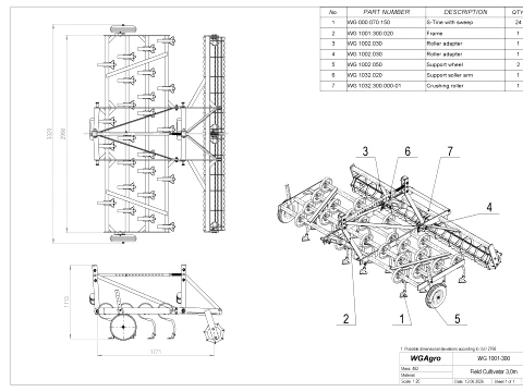 WG 1001 - Field Cultivator 3D Model