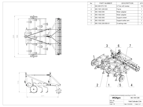WG 1001-200 - 畑耕耘機 3Dモデル