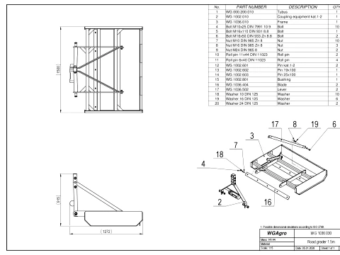 WG 1036-150 - Mounted road grader 3D Model
