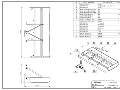 WG 1036-250 - Mounted road grader 3D Model