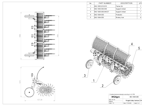 WG 1004 - Eco Rotary Harrow 3D Model