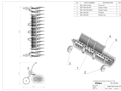 WG 1004 - Eco Rotary Harrow 3D Model
