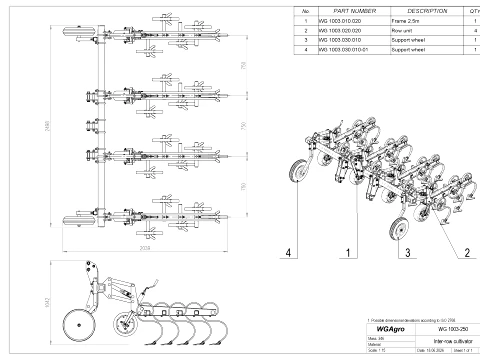 WG 1003 - Row crop cultivator 3D Model